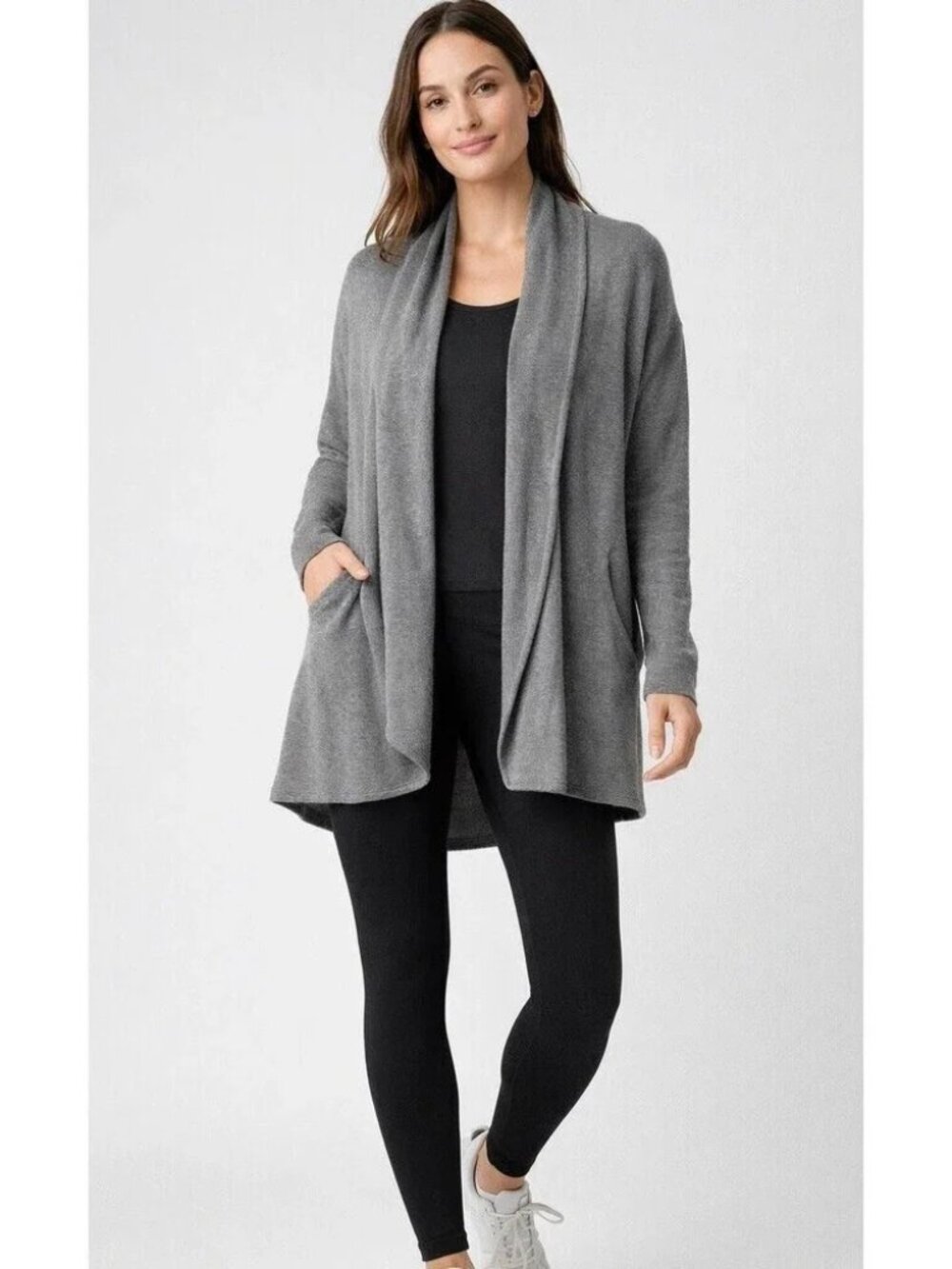 Athleta Pranayama Restore Rib Wrap – XS – Charcoal Grey Heather Rib 🖤